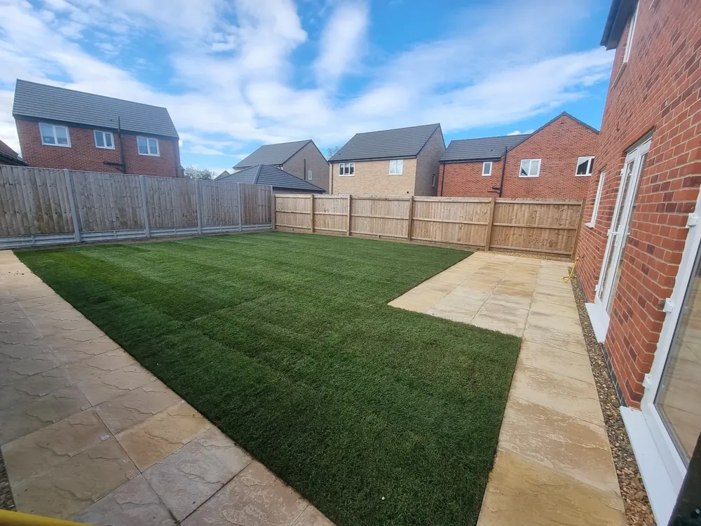 Fresh, level lawn after installation